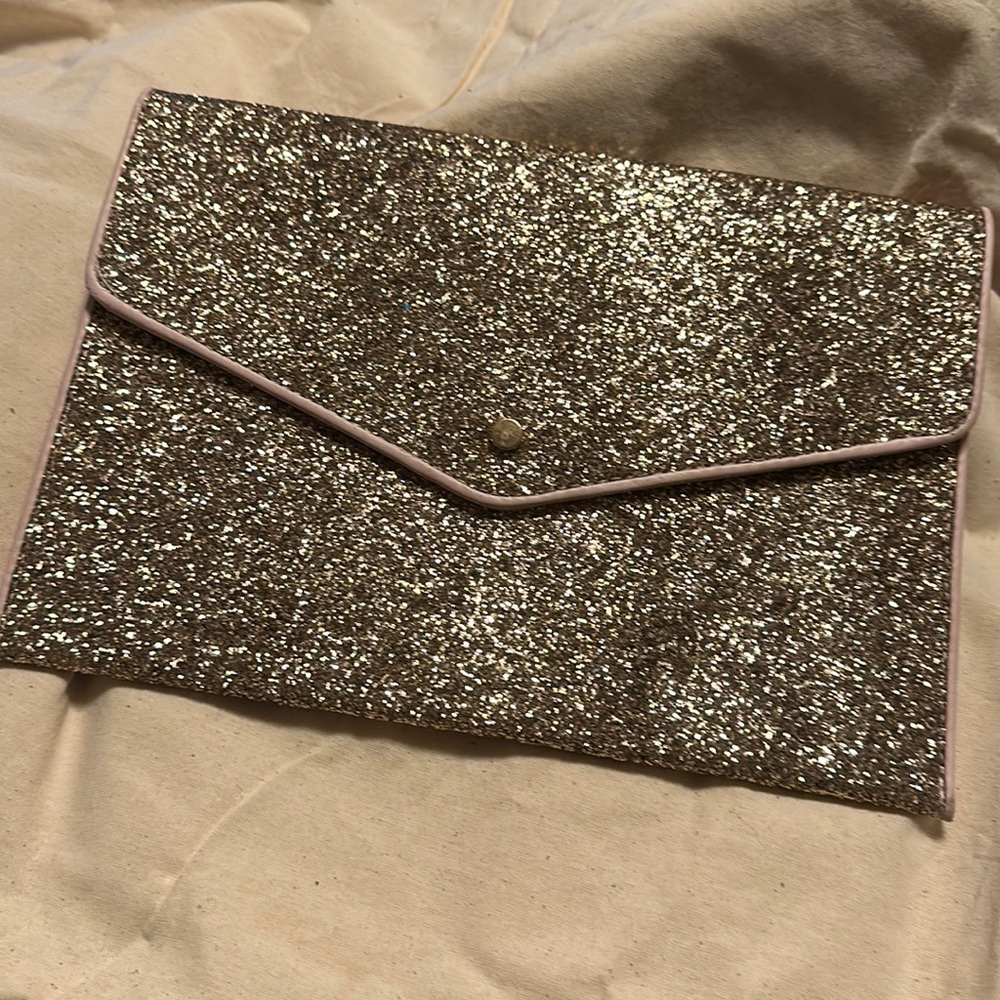 Envelope style glitter clutch